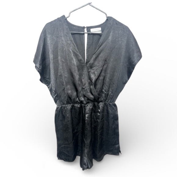 Urban Outfitters Pants - UO Lena Surplice Satin Romper Black Size M